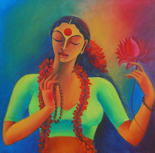 MR0037 
Lakshmi - II 
Acrylic on Canvas 
24 x 24 inches 

Available